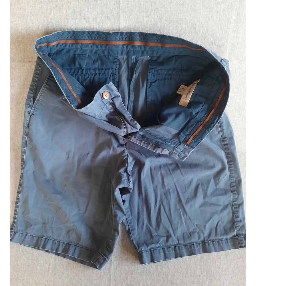 Tommy Hilfiger Men 36 Casual Chino Stretch Shorts Blue Flat Front Cotton Blend